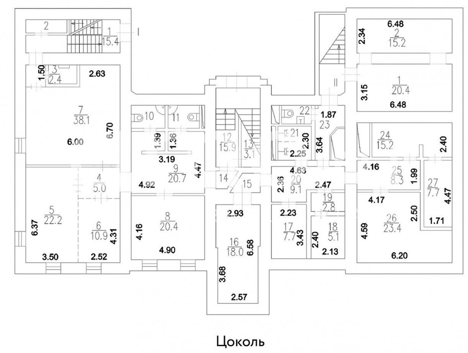 Планировка офиса 1505 м², 1 этаж, Особняк «г Москва, Василия Петушкова ул., 27»